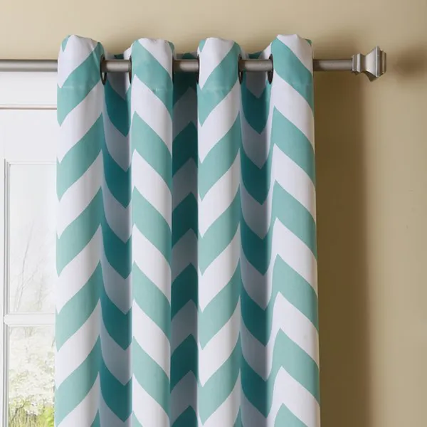Pack_of_3_Cotton_Aqua_Chevron_Printe_With_Voil_Sheer_Eyelet_Curtain_Set_for_Window_and_Door