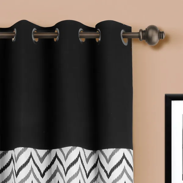 Pack_of_2_Cotton_Black_Ikat_Chevron_Printed_Eyelet_Curtain_Set_for_Window_and_Door