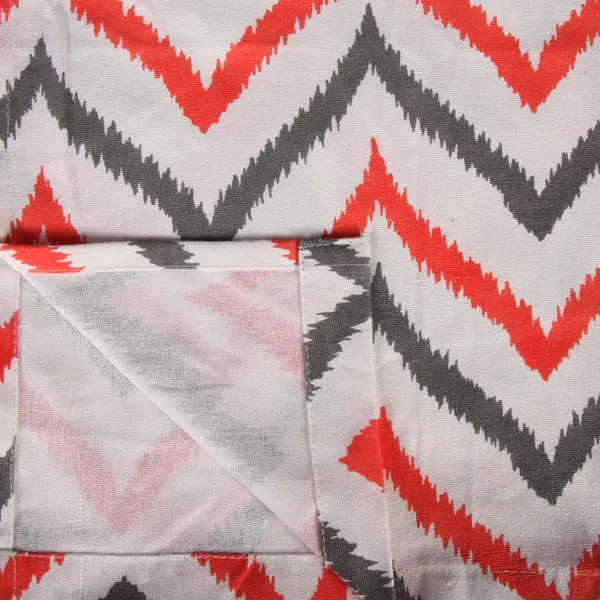 Pack_of_2_Cotton_Coral_Ikat_Chevron_Printed_Eyelet_Curtain_Set_for_Window_and_Door
