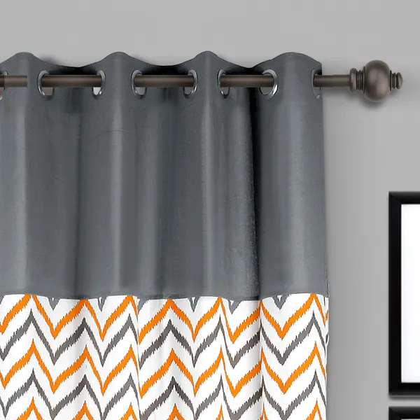 Pack_of_2_Cotton_Grey-Yellow_Ikat_Chevron_Printed_Eyelet_Curtain_Set_for_Window_and_Door