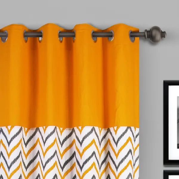 Pack_of_2_Cotton_Yellow_Ikat_Chevron_Printed_Eyelet_Curtain_Set_for_Window_and_Door