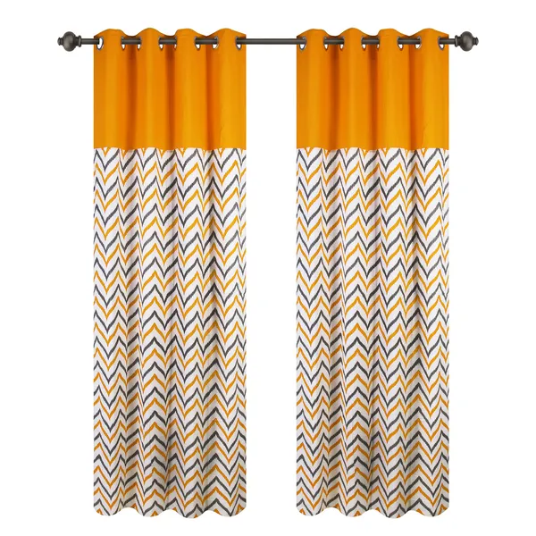 Pack_of_2_Cotton_Yellow_Ikat_Chevron_Printed_Eyelet_Curtain_Set_for_Window_and_Door