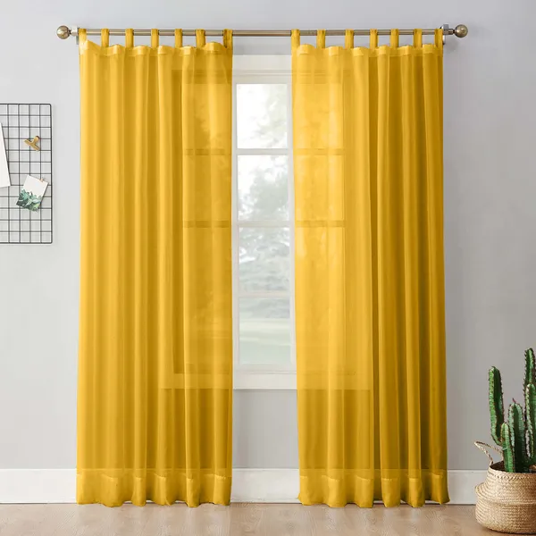Pack_of_2_Cotton_Yellow_Solid_Sheer_Loop_Curtain_Set_for_Window_and_Door