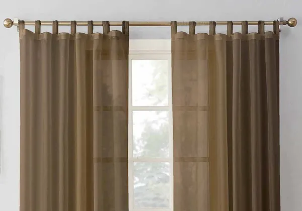 Pack_2_Pieces_Cotton_Dusty_Beige_Solid_Sheer_Loop_Window_Curtain_Set_For_Bedroom_and_Living_Room