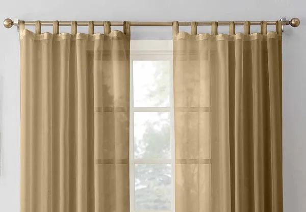 Pack_of_2_Pieces_Cotton_Beige_Solid_Sheer_Loop_Transparent_Window_Curtain_Set_For_Bedroom_and_Living_Room