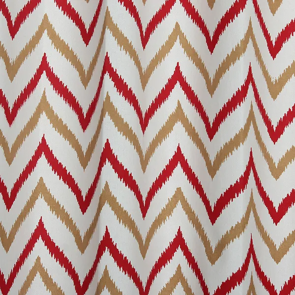 Pack_of_2_Cotton_Red_Double_Ikat_Chevron_Printed_Eyelet_Curtain_Set_for_Window_and_Door