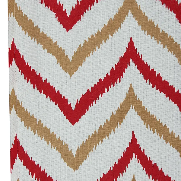 Pack_of_2_Cotton_Red_Double_Ikat_Chevron_Printed_Eyelet_Curtain_Set_for_Window_and_Door