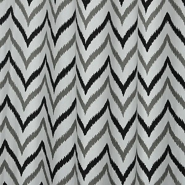 Pack_of_2_Cotton_Black_Double_Ikat_Chevron_Printed_Eyelet_Curtain_Set_for_Window_and_Door