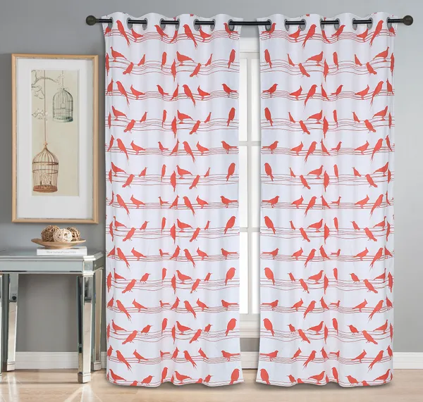 Pack_of_3_Cotton_Coral_Bird_Printed_With_Sheer_Eyelet_Curtain_Set_for_Window_and_Door
