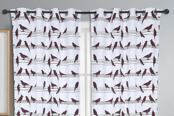 Pack_of_3_Cotton_Brown_Bird_Printed_With_Sheer_Eyelet_Curtain_Set_for_Window_and_Door