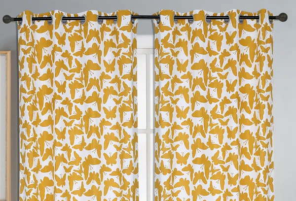 Pack_of_3_Cotton_Yellow_Butterfly_Printed_With_Sheer_Eyelet_Curtain_Set_for_Window_and_Door