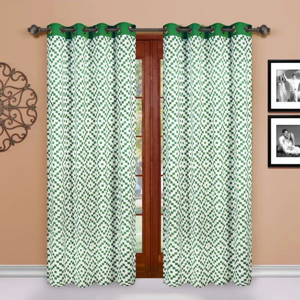 Pack_of_3_Cotton_Green_Chip_Printed_With_Sheer_Eyelet_Curtain_Set_for_Window_and_Door