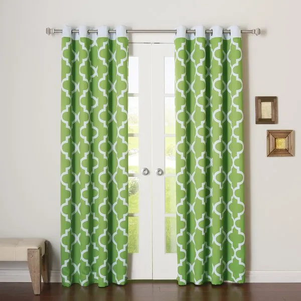 Pack_of_3_Cotton_Green_Ogee_Printed_With_Sheer_Eyelet_Curtain_Set_for_Window_and_Door