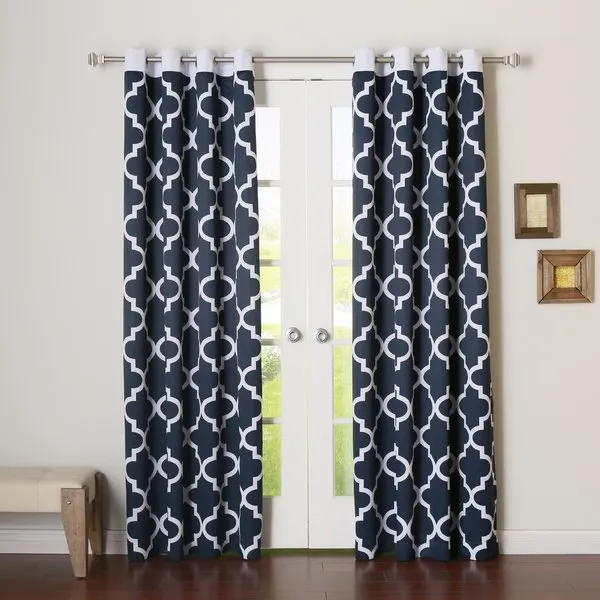 Pack_of_3_Cotton_Blue_Ogee_Printed_With_Sheer_Eyelet_Curtain_Set_for_Window_and_Door