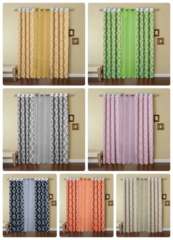 Pack_of_3_Cotton_Pink_Ogee_Printed_With_Sheer_Eyelet_Curtain_Set_for_Window_and_Door