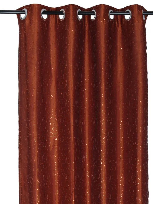 Pack_of_2_Polysilk_Orange_Sheer_Soild_Combo._Eyelet_Curtain_Set_for_Window_and_Door