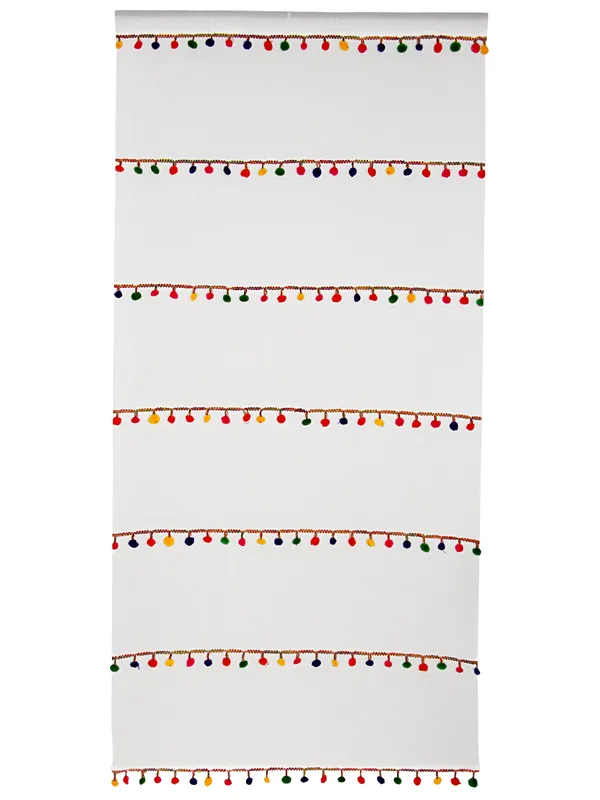 Pack_of_2_Cotton_Cream_Sheer_Multicolor_Pompom_Rod_Pocket_Curtain_Set_for_Window_and_Door