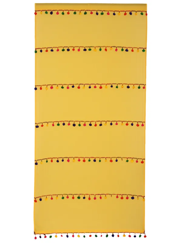 Pack_of_2_Cotton_Yellow_Sheer_Multicolor_Pompom_Rod_Pocket_Curtain_Set_for_Window_and_Door