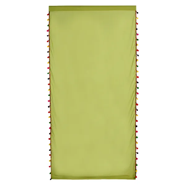 Pack_of_2_Cotton_Green_Sheer_Multicolor_Pompom_Rod_Pocket_Curtain_Set_for_Window_and_Door