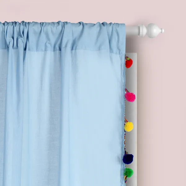 Pack_of_2_Cotton_Light_Blue_Sheer_Multicolor_Pompom_Rod_Pocket_Curtain_Set_for_Window_and_Door
