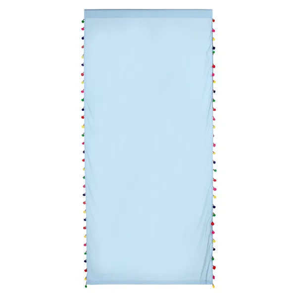 Pack_of_2_Cotton_Light_Blue_Sheer_Multicolor_Pompom_Rod_Pocket_Curtain_Set_for_Window_and_Door