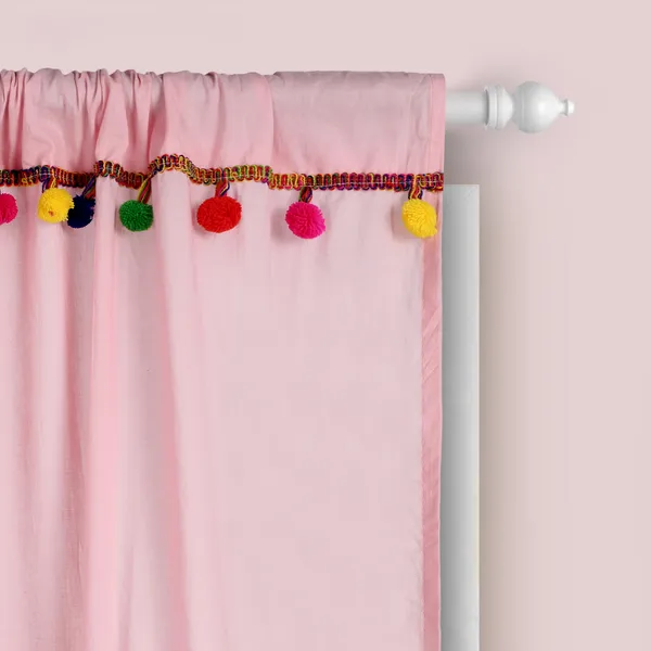 Pack_of_2_Cotton_Pink_Sheer_Multicolor_Pompom_Rod_Pocket_Curtain_Set_for_Window_and_Door