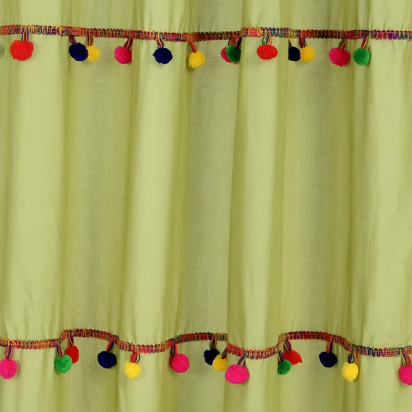 Pack_of_2_Cotton_Green_Sheer_Multicolor_Pompom_Rod_Pocket_Curtain_Set_for_Window_and_Door