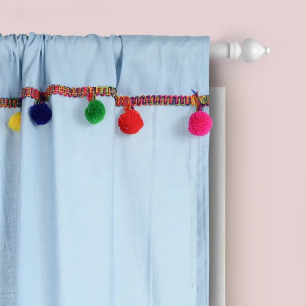 Pack_of_2_Cotton_Light_Blue_Sheer_Multicolor_Pompom_Rod_Pocket_Curtain_Set_for_Window_and_Door