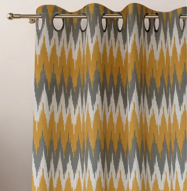 Pack_of_2_Cotton_Yellow_Grey_Ternion_Printed_Eyelet_Curtain_Set_for_Window_and_Door