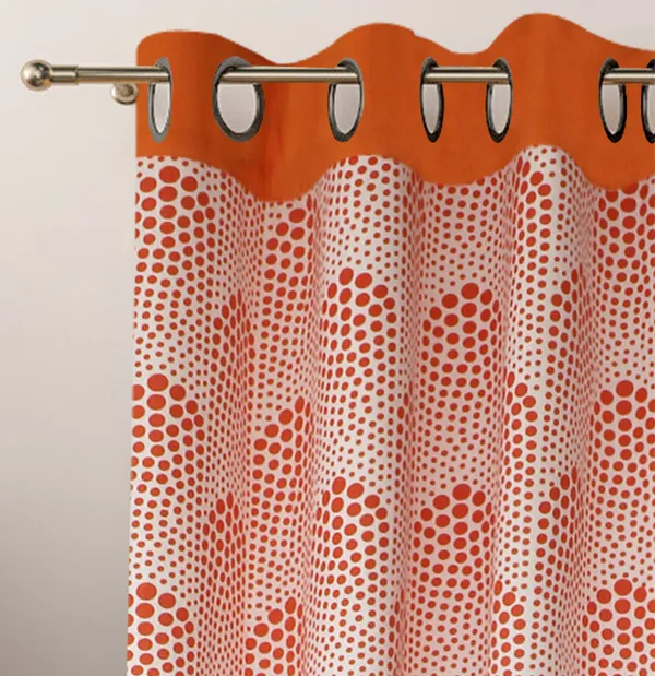 Pack_of_2_Cotton_Orange_Bubble_Printed_Eyelet_Curtain_Set_for_Window_and_Door