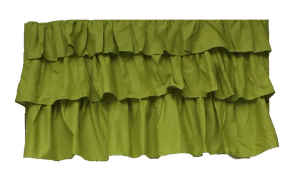 Pack_of_2_Cotton_Green_Colorful_Ruffle_Rod_Pocket_Curtain_Set_for_Window_and_Door