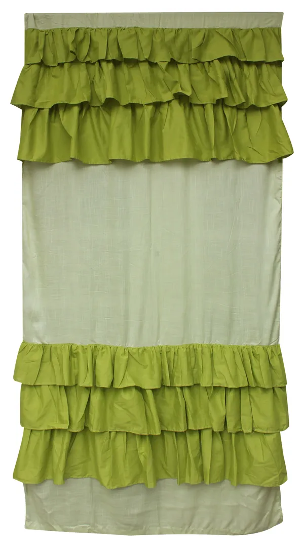 Pack_of_2_Cotton_Green_Colorful_Ruffle_Rod_Pocket_Curtain_Set_for_Window_and_Door