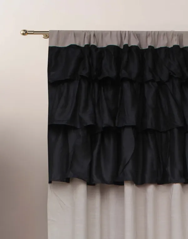 Pack_of_2_Cotton_Grey_Colorful_Ruffle_Rod_Pocket_Curtain_Set_for_Window_and_Door