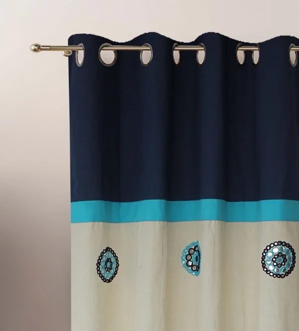 Pack_of_2_Cotton_Navy_Blue_Circular_Embroidery_Eyelet_Curtain_Set_for_Window_and_Door