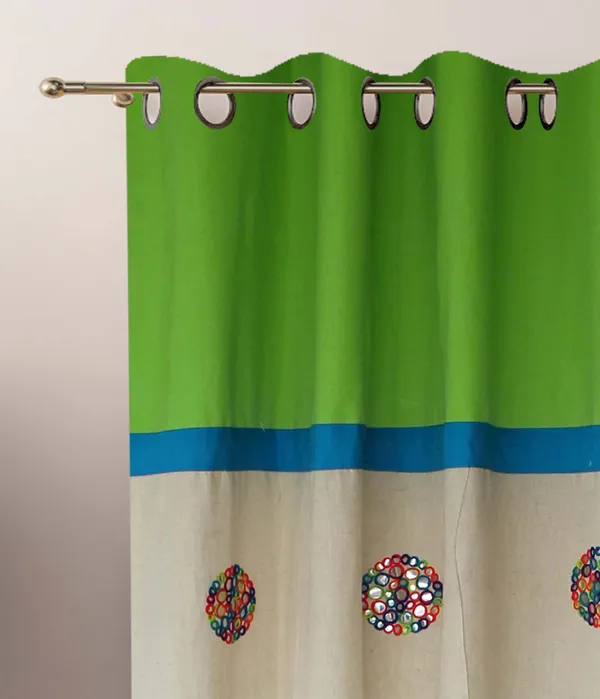 Pack_of_2_Cotton_Bright_Green_Circular_Embroidery_Eyelet_Curtain_Set_for_Window_and_Door