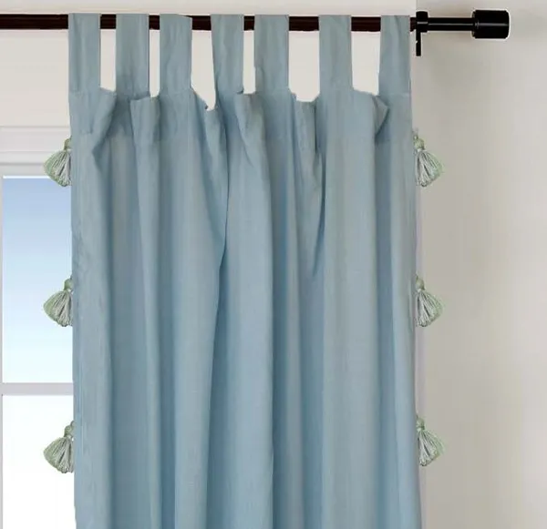 Pack_of_2_Cotton_Sky_Blue_Sheer_Summer_fun_Tassel_Tab_Top_Curtain_Set_for_Window_and_Door