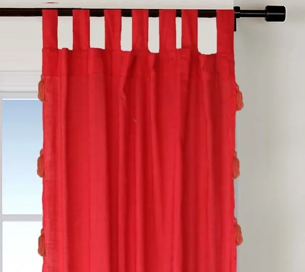 Pack_of_2_Cotton_Fusia_Pink_Sheer_Summer_fun_Tassel_Tab_Top_Curtain_Set_for_Window_and_Door