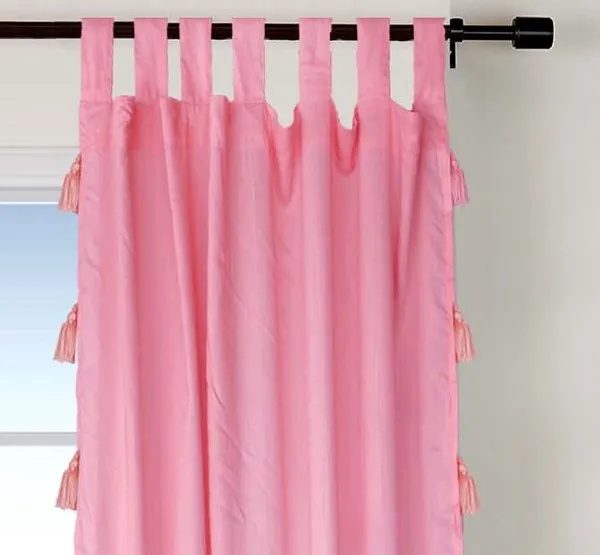 Pack_of_2_Cotton_Pink_Sheer_Summer_fun_Tassel_Tab_Top_Curtain_Set_for_Window_and_Door