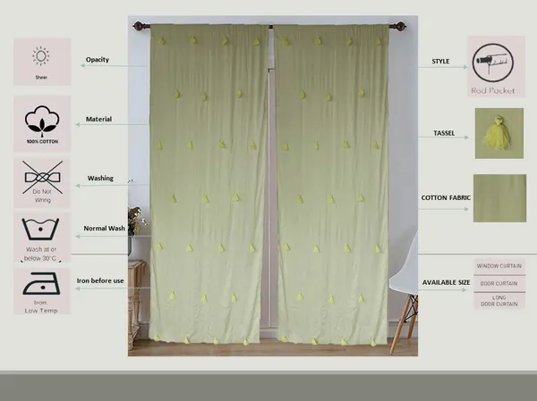 Pack_of_2_Cotton_Peasta_Green_Sheer_Merit_Tassel_Collection_Curtain_Set_for_Window_and_Door