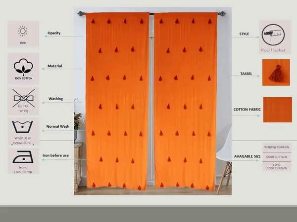 Pack_of_2_Cotton_Orange_Merit_Tassel_Collection_Curtain_Set_for_Window_and_Door