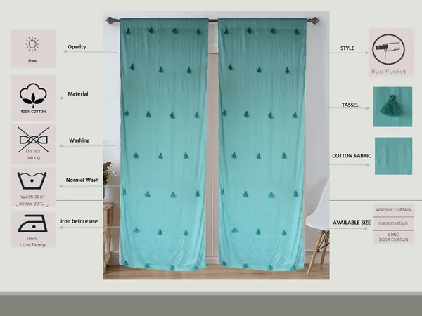 Pack_of_2_Cotton_Turquoise_Merit_Tassel_Collection_Curtain_Set_for_Window_and_Door