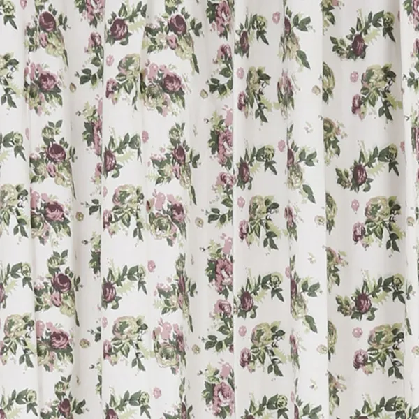 Pack_of_3_Cotton_Green_Rose_Printed_With_Plain_Tab_Top_Curtain_Set_for_Window_and_Door