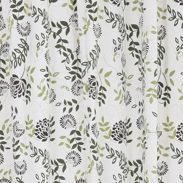 Pack_of_3_Cotton_Green_Floral_Printed_With_Plain_Tab_Top_Curtain_Set_for_Window_and_Door
