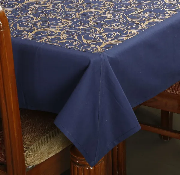 Pack_of_5,_7_&_9_Cotton_Blue_Gold_Printed_Table_Cover_With_Place_Mat_Set_for_Center_and_Dinning_Table