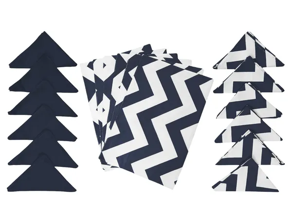 Pack_for_18_Pieces_Cotton_Navy_Blue_Chevron_Printed_Place_Mat_With_Napkin_Set_for_Dining_and_Center_Table