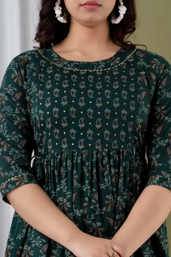 Dark_Green_Cotton_Maternity_And_Feeding_Gown_By_Nevisha_Style