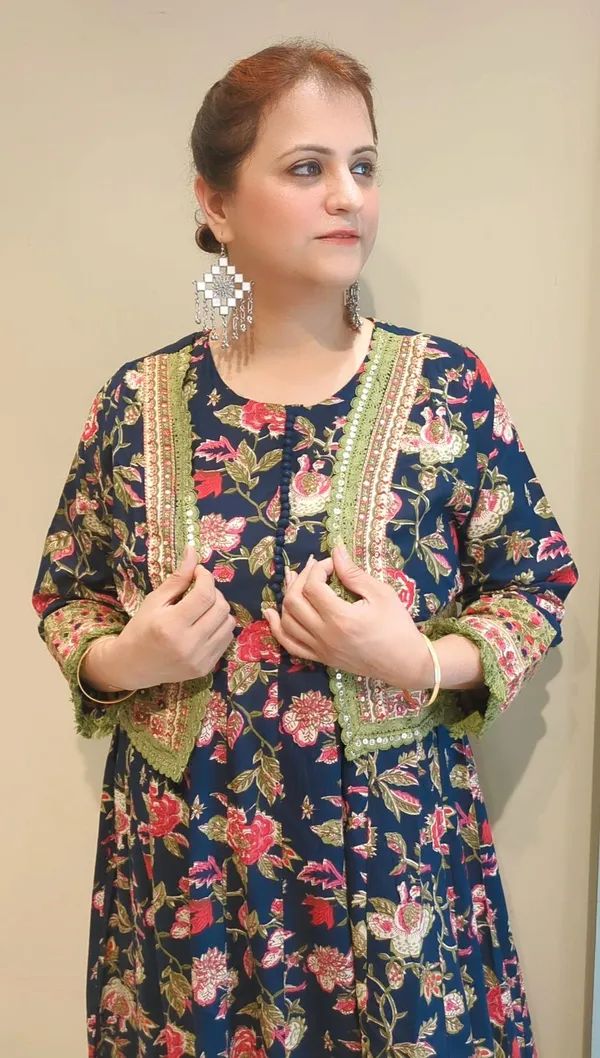 Dark_Blue_Cotton_Anarkali_Kurta_Pant_Set_with_Jacket_and_Dupatta