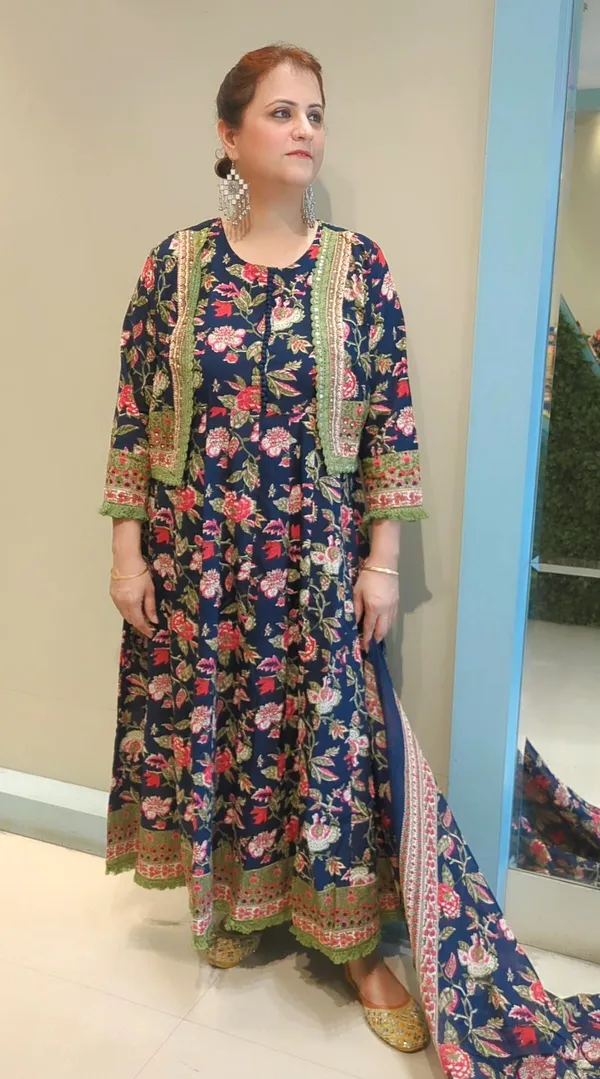 Dark_Blue_Cotton_Anarkali_Kurta_Pant_Set_with_Jacket_and_Dupatta