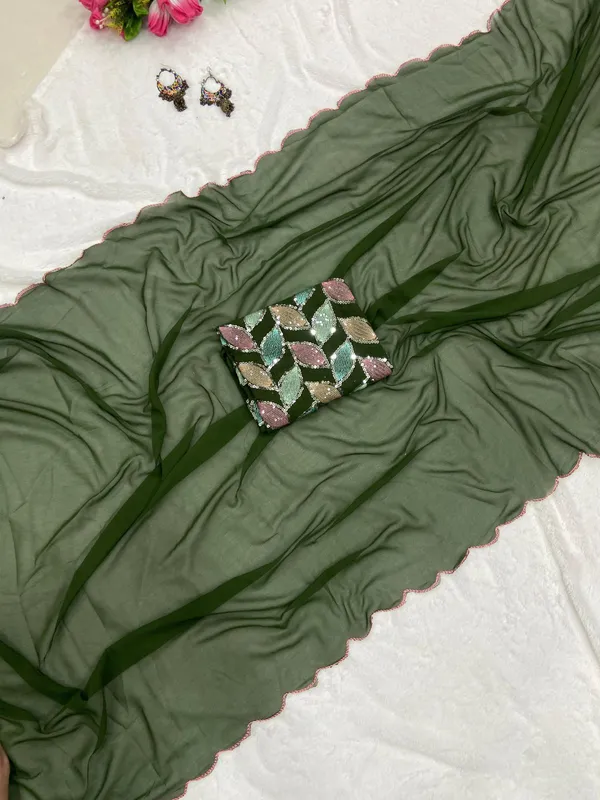 DARK_GREEN_SOFT_GEORGETTE_EMBROIDERED_SAREE