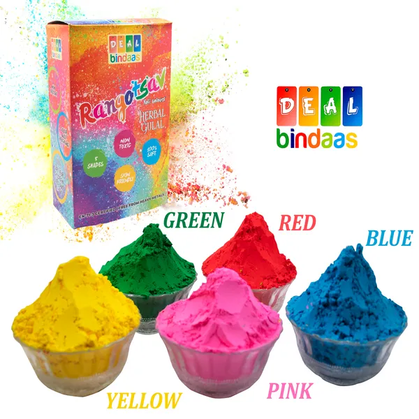Rangotasav_Holi_Colour_Herbal_Gulal_250_GMS_5_Shades|_NonToxic_|_Eco_Friendly_|_100%_Safe_Holi_Color_Powder,_Pack_of_1_=_250gm._(5pcs_X_50gm)_Herbal_Gulal